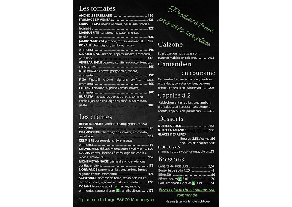 La Cave à Pizza du Verdon - Menu Image 1
